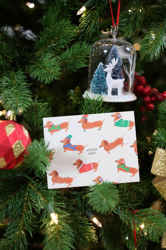 Christmas Dogs Joyeux Noel Card