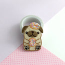 Donut Pug Embroidered Patch-4