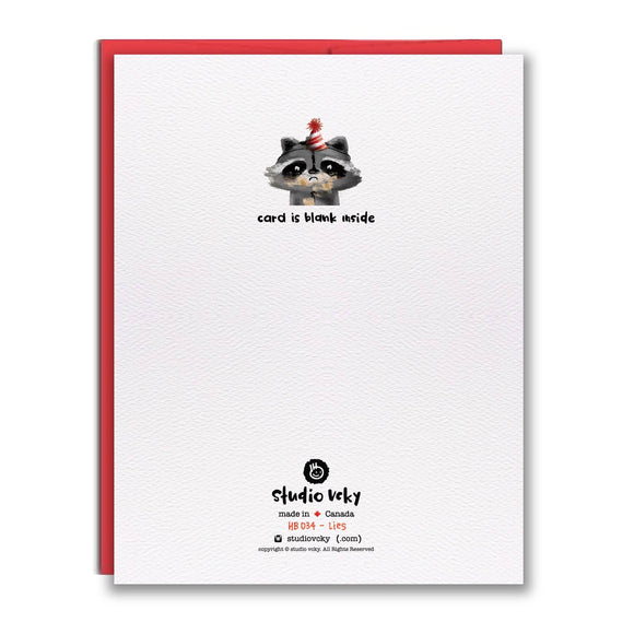 Greeting Card - Raccoon Lies