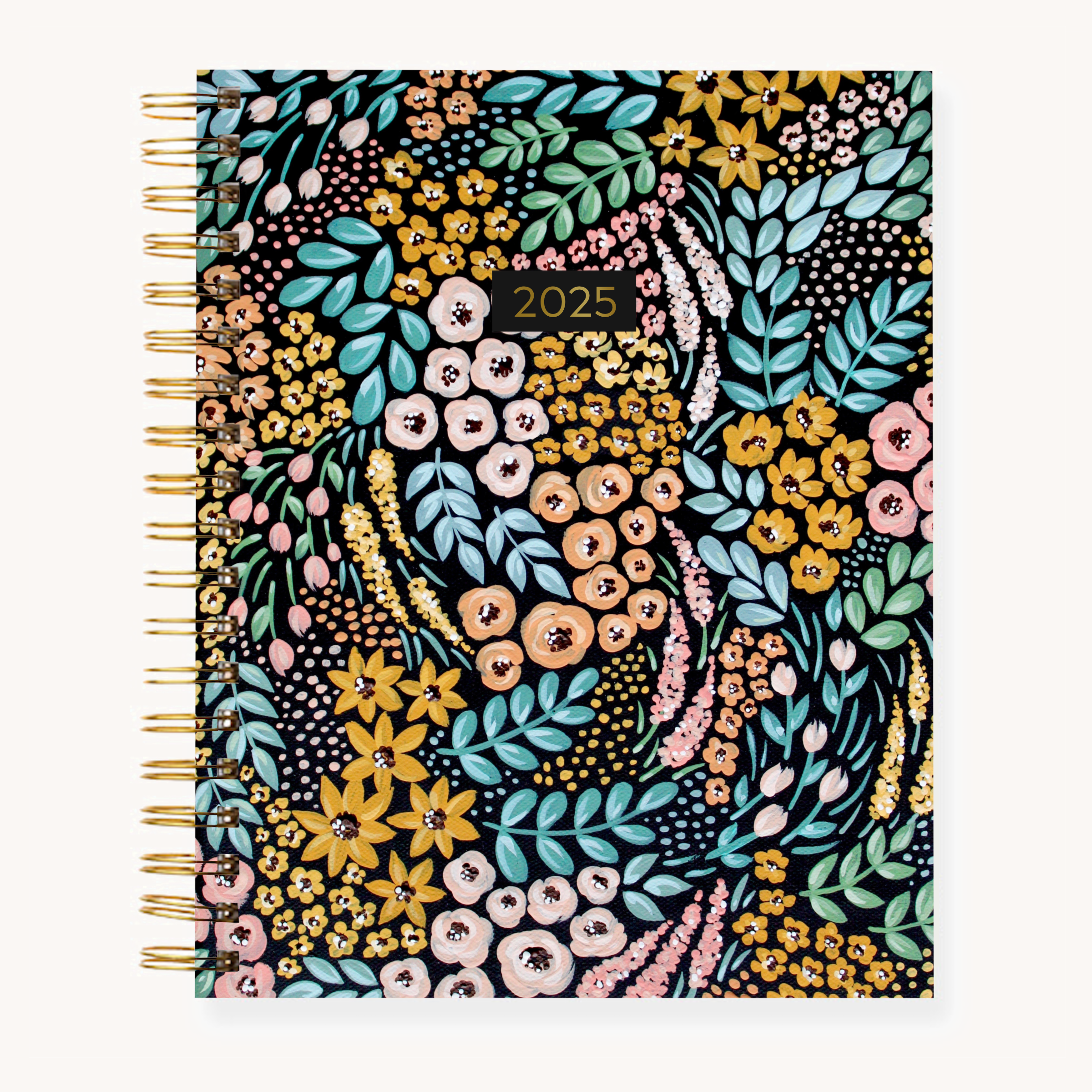 2025 Yearly Planner (Black Floral)