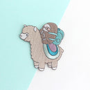 Sloth and Alpaca Adventurer Embroidered Iron On Patch-1