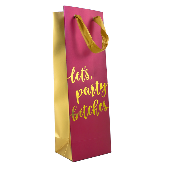 Funny "Let's Party" Wine Bag