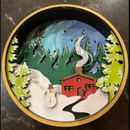 Winter Cabin Shadow Box Kit-3