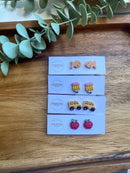 School Teacher Earrings - Polymer Clay Studs-1