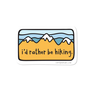 I'd Rather Be Hiking Vinyl Sticker