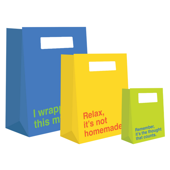 3pk Gift Bag: Thought Counts/Not Homemade/Wrapped Myself