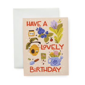 Lovely Birthday Garden - Illustrated Birthday Card
