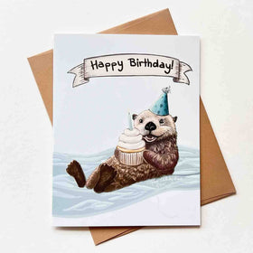 Sea Otter Birthday Card