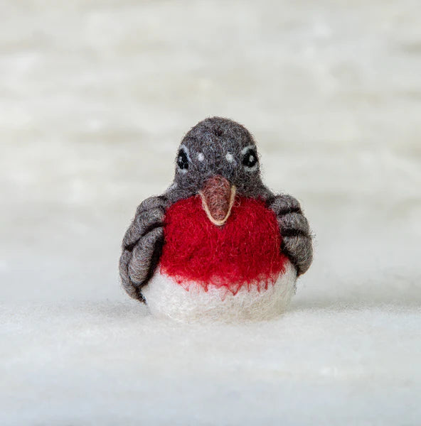 Needle Felted Robin Bird Ornament