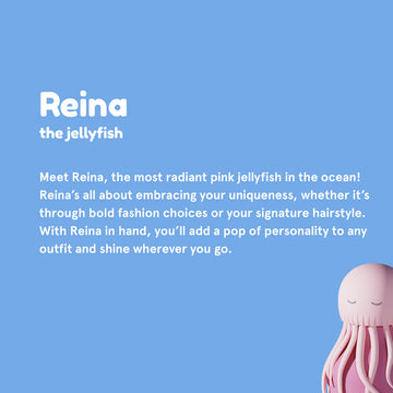 Jelly Fish Bestie Bottle | Asobu - Pink jellyfish-shaped silicone bottle sleeve with closed eyes and waving tentacles.