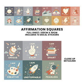 Peel & Stick Fabric Wall Stickers - Affirmation Squares - 0