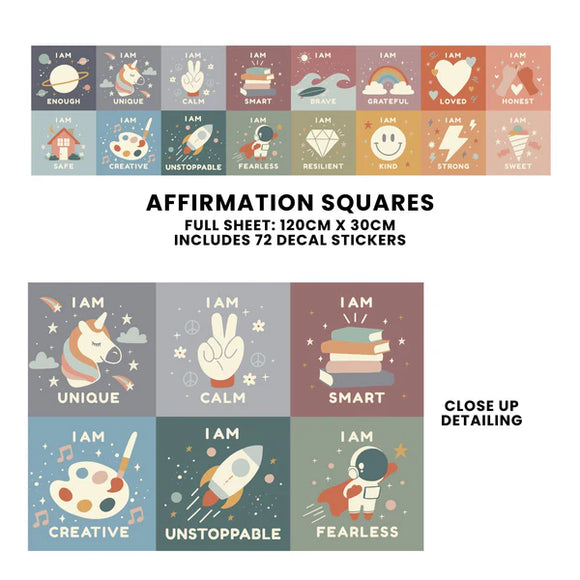 Peel & Stick Fabric Wall Stickers - Affirmation Squares