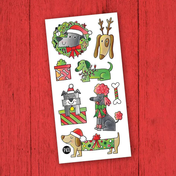 Christmas Dogs - Temporary Tattoos