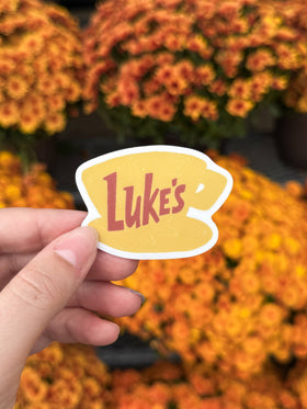 Lukes Coffee - Cozy Fall Gilmore Pop Culture Vinyl Sticker - 0