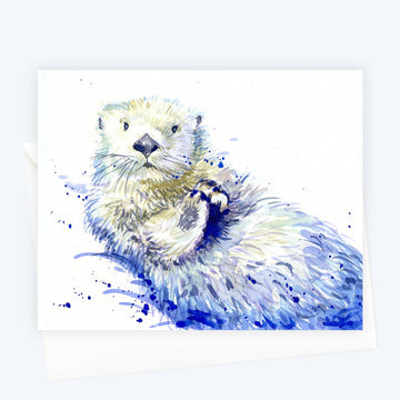 Sea Otter Watercolor Art Card