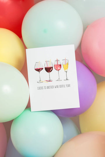 Cheers To Another Wine-derful Year! - Greeting Card - 0