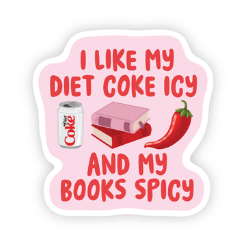 Diet Cola Icy Books Spicy - Bookish Reader Vinyl Sticker
