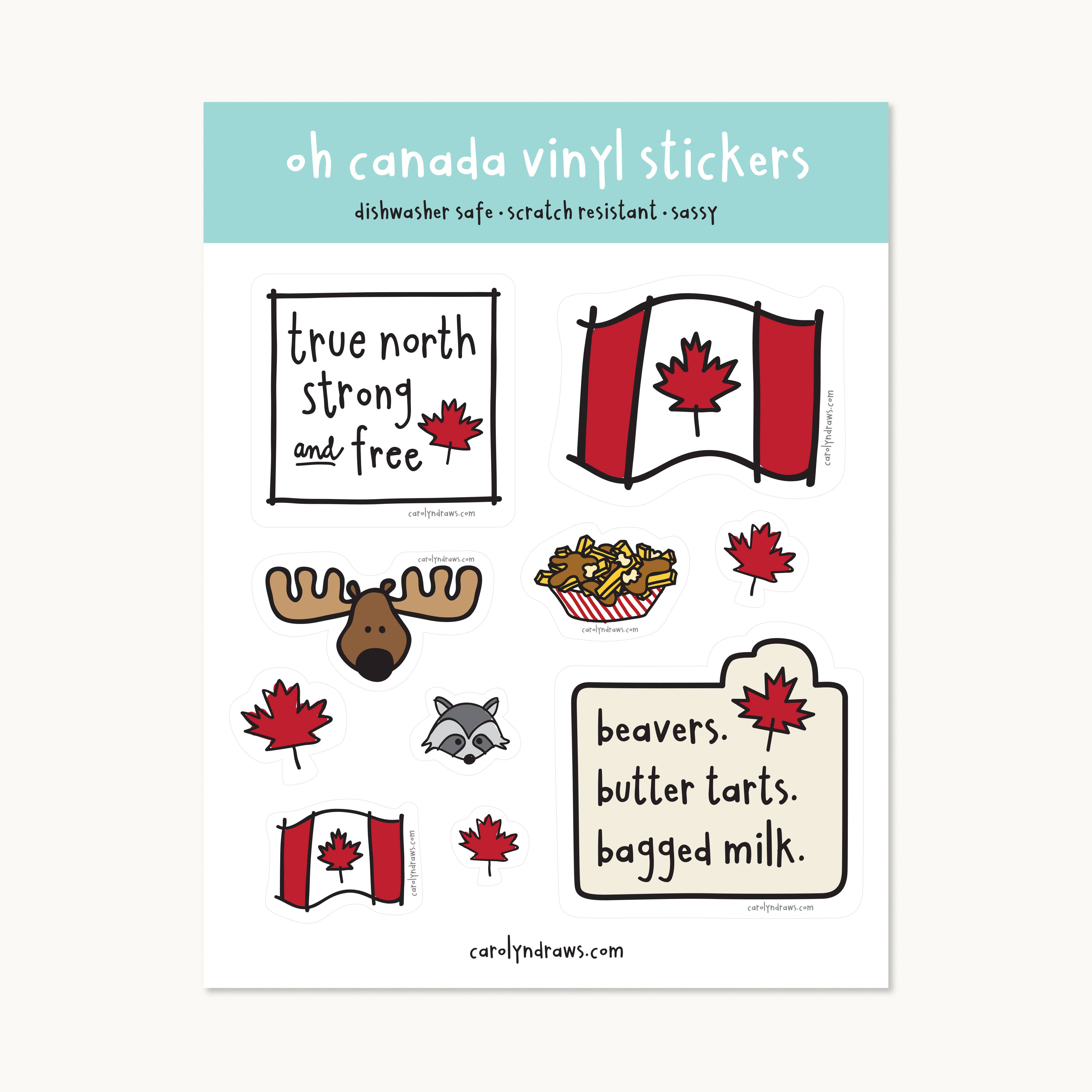 Oh Canada Vinyl Sticker Sheet