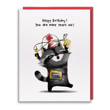 Greeting Card - Many Years Old Raccoon