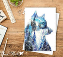 Leader of the Pack - Wolf Watercolor Art Card-3