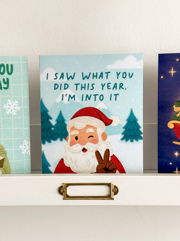 Santa I'm Into It - Cheeky Funny Christmas Card - 0