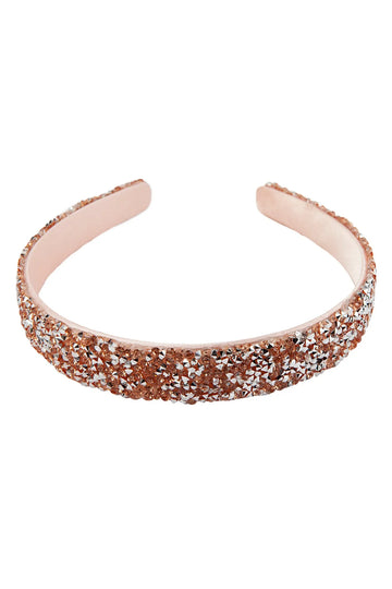 Boutique Gummy Glitter Headband - Pink glittery headband with smooth inner lining and sparkling textured finish.