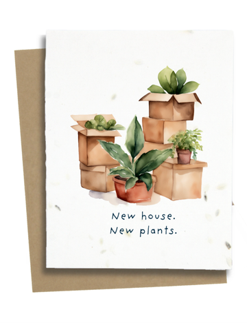 Happy Housewarming Card With Plants
