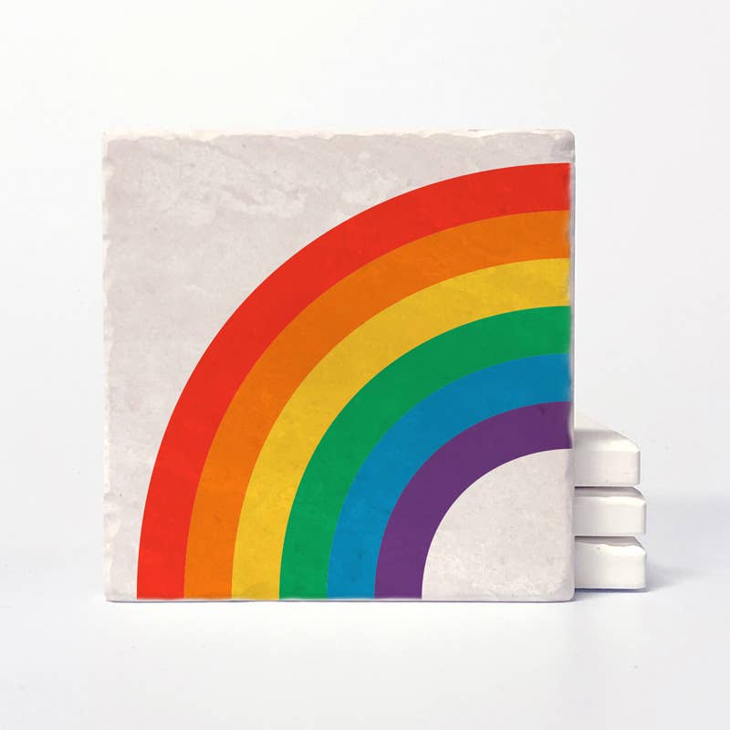 Rainbow Set of 4 Absorbent Ceramic Coasters