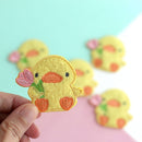 Ducky with Tulip Chenille Embroidered Iron-On Patch-3