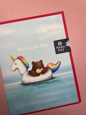 Greeting Card - Unicorn Floaty - 0