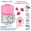 Yumbox Prêt – Leakproof Stainless Steel Bento - Versailles Pink-3