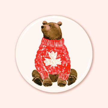Canadian Grizzly Bear 3" Fridge Magnet