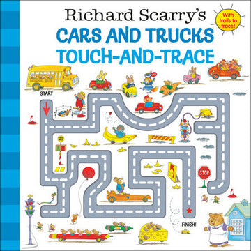 Richard Scarry’s Cars and Trucks Touch-and-Trace Book - Richard Scarry’s Cars and Trucks Touch-and-Trace Book with colorful roads and playful vehicle illustrations, unique handmade .