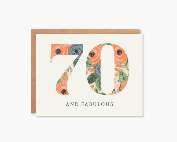 70th Floral Happy Birthday Card