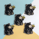 Black Bear and Bee Embroidered Patch-4