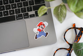Super Retro Mario - Video Game Vinyl Sticker - 0