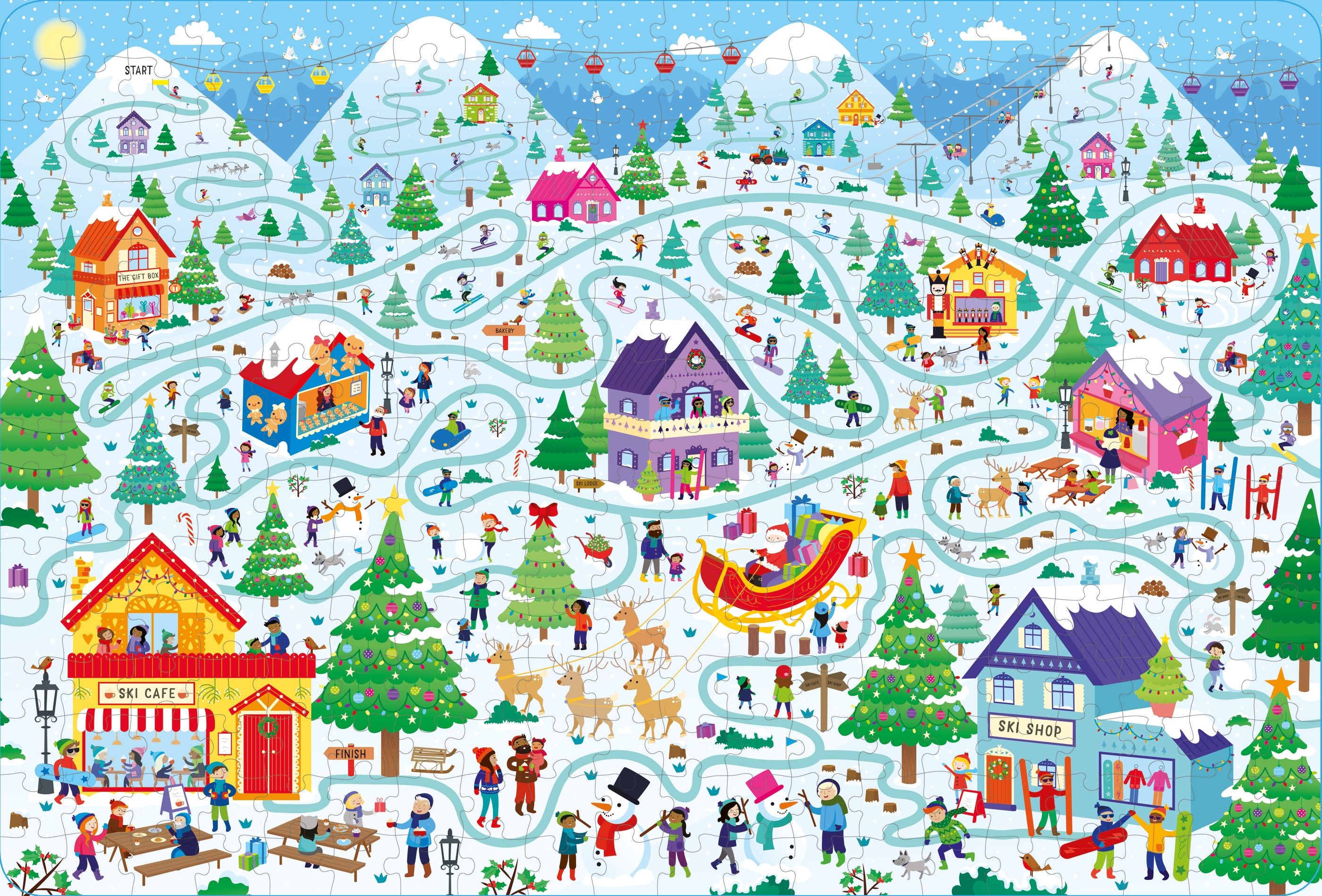 Usborne Book and Jigsaw Christmas Maze (300pcs) - 0