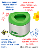 Yumbox Cubi Thermal Food Jar for Kids - Easy Carry and Open Lid 10 oz  - Apple Green-4