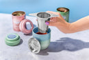 Tea Infuser with Dual-use Coaster Lid - Tea Steeper Strainer-4