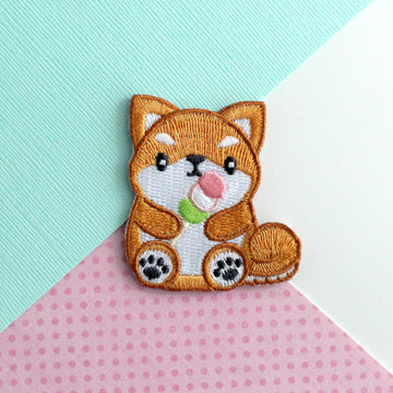 Shiba Inu holding Dango Embroidered Patch