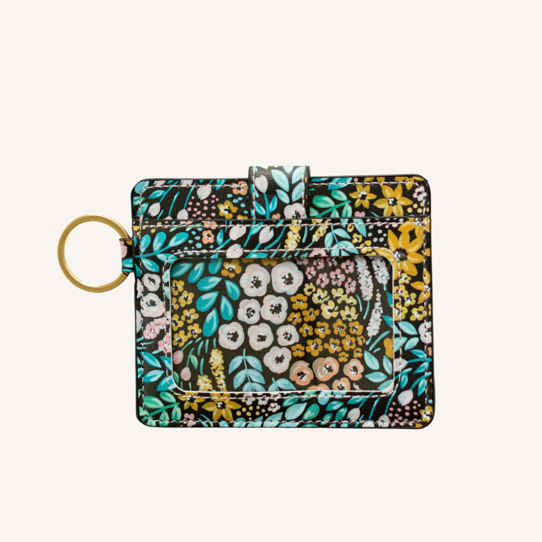 Black Floral Wallet - 0