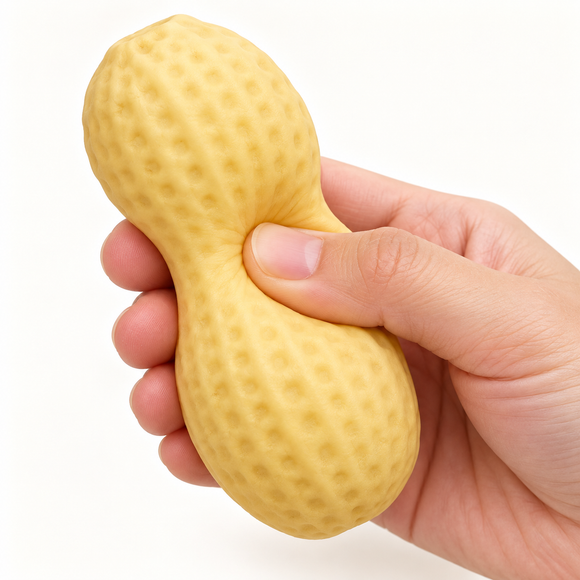 Peanut Squishy Toy – Crunchy Block Texture