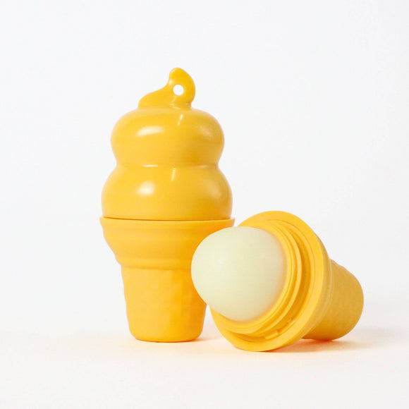 GIFT SET 3 Pack Lip Balm FALL EDITION - Unique handmade Canadian lip balm set shaped like yellow ice cream cones, perfect fall gift.