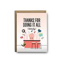 Thanks for doing it all, octopus Thank You Greeting Card-1