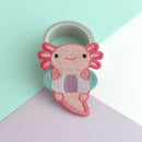 Axolotl in Floatie Embroidered Iron-On Patch-5
