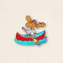 Canoeing Moose Enamel Pin-1