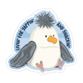 Seagull Yappin' and Snackin' - Coastal Nautical Vinyl Sticker