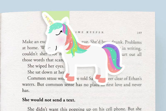 Rainbow Unicorn - Jumbo Magnetic Bookmark