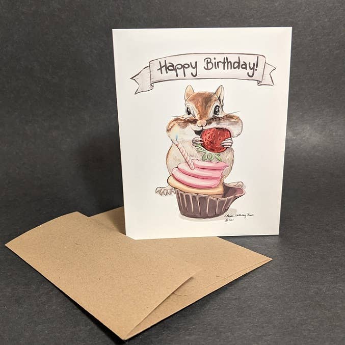Chipmunk Birthday Card - 0