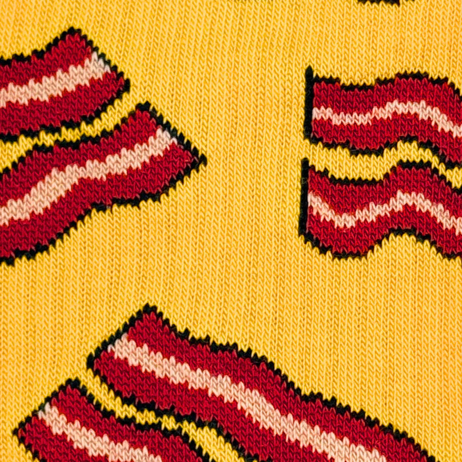 Men's Bacon & Eggs Yellow Athletic Socks